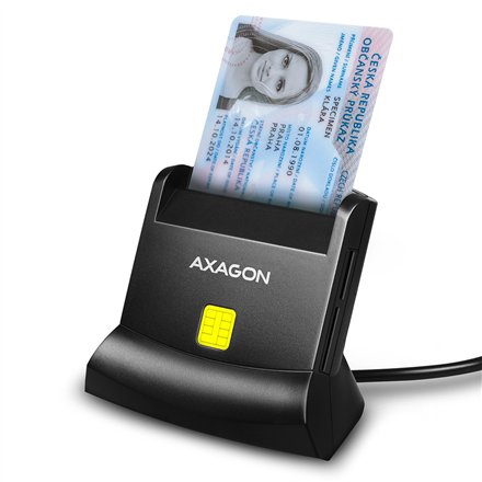 AXAGON Universal desktop USB contact Smart/ID and SD/microSD/SIM card reader , CRE-SM2