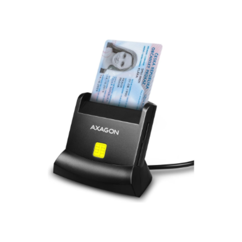 AXAGON Universal desktop USB contact Smart/ID and SD/microSD/SIM card reader , CRE-SM2