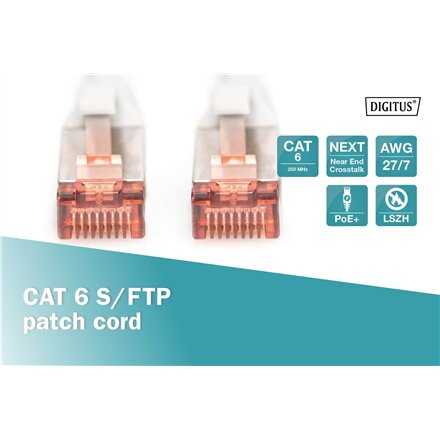 Digitus CAT 6 S/FTP , Patch cord , Length 20 m , Grey