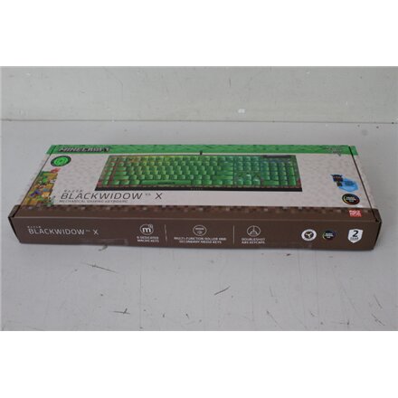 SALE OUT. Razer BlackWidow V4 X (Green Switch) - Minecraft Ed. - US Layout , Razer BlackWidow V4 X , Gaming keyboard , Wired , US , DEMO , Minecraft Edition , Razer Green Mechanical Switches (Clicky)