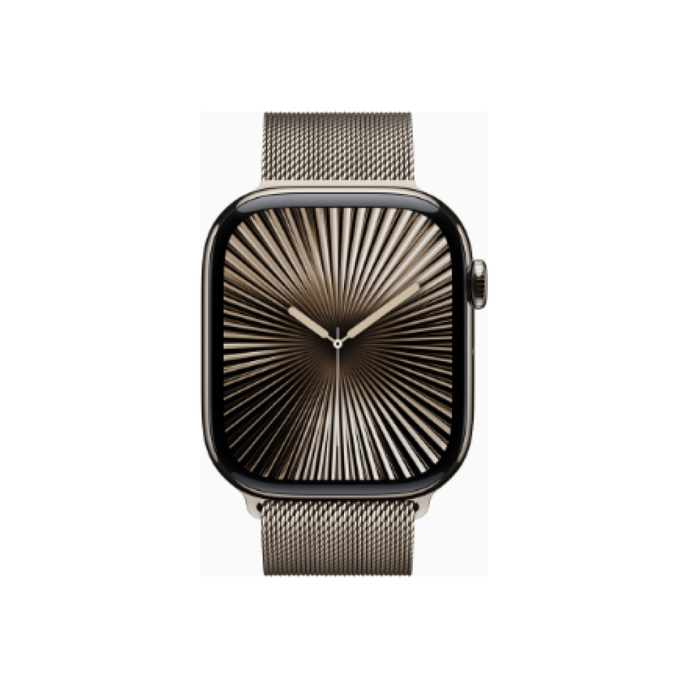 Apple Watch Series 10 , Smart watch , GPS (satellite) , Always-On Retina display , 46mm , Waterproof , Natural Titanium