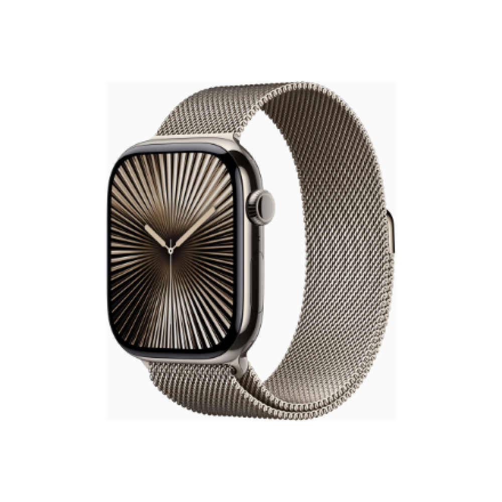 Apple Watch Series 10 , Smart watch , GPS (satellite) , Always-On Retina display , 46mm , Waterproof , Natural Titanium