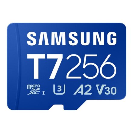 Samsung MicroSD card , T7 , 256 GB , microSDXC , Flash memory class U3, V30, A2