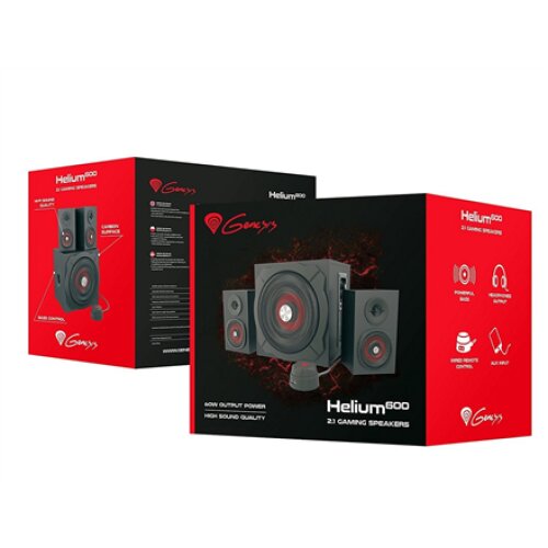 GENESIS Helium 610BT Computer Speakers, Wired, Bluetooth, Black , Genesis , Helium 610BT , Bluetooth , Red/Black