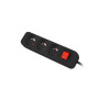Lanberg Cable Power Strip, 3X French Outlets with Switch, Quality-Grade Copper, 3 m , PS1-03E-0300-BK