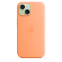 Apple , Silicone Case with MagSafe , Case with MagSafe , Apple , iPhone 15 , Silicone , Orange Sorbet