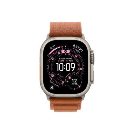 Apple , 49mm Terra Cotta Alpine Loop - Large - Natural Titanium Finish