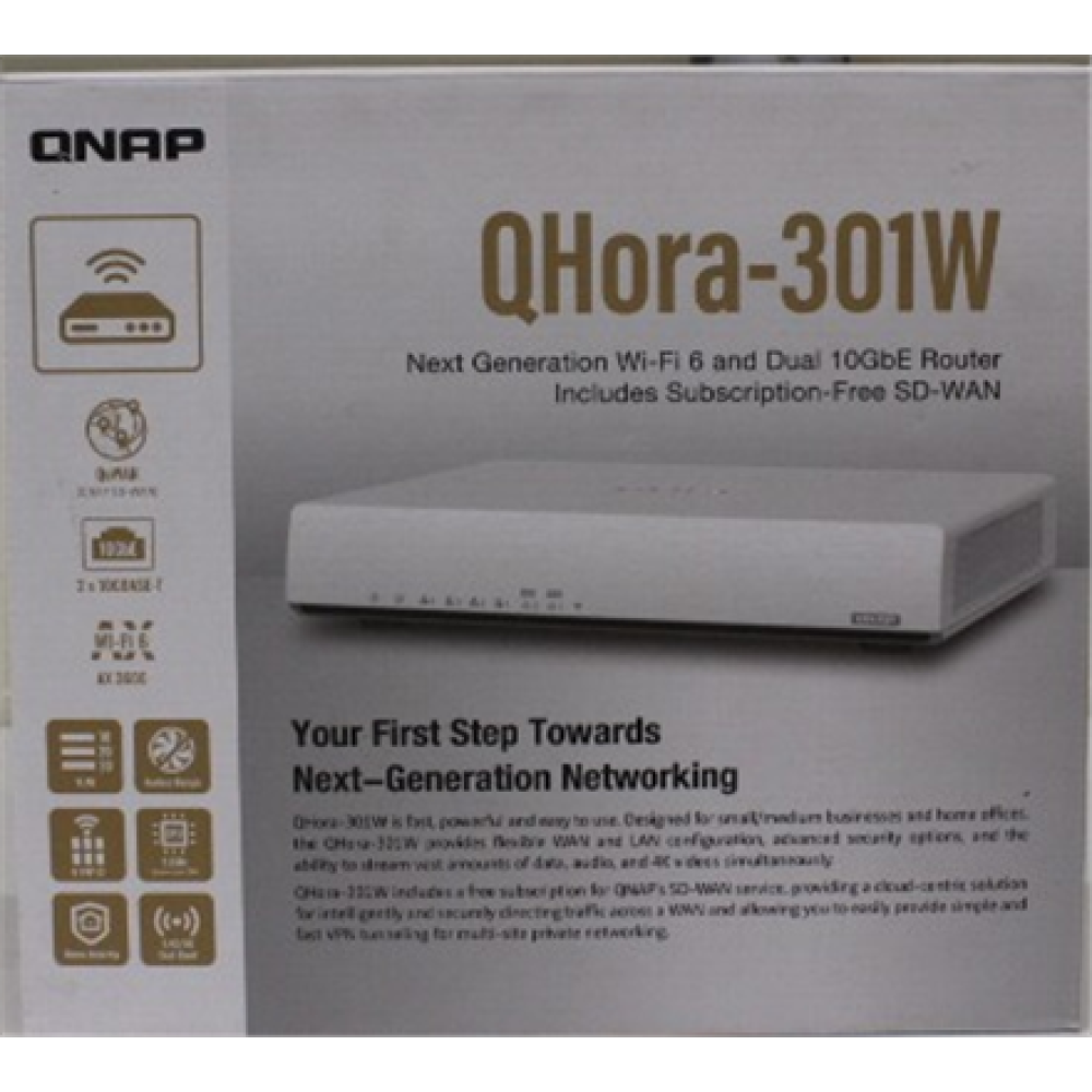 SALE OUT. QNAP QHora-301W WiFi 6 up to 3.5Gbps Speed AX optimized Quad-Core Processor 4x4 MU-MIMO & OFDMA 2* 10GbE (Multi-Gig) WAN/LAN adjus , SALE OUT. , QNAP , Dual bandRouter , QHora-301W , 802.11ax , Ethernet LAN (RJ-45) ports 6 , Mesh Support Yes