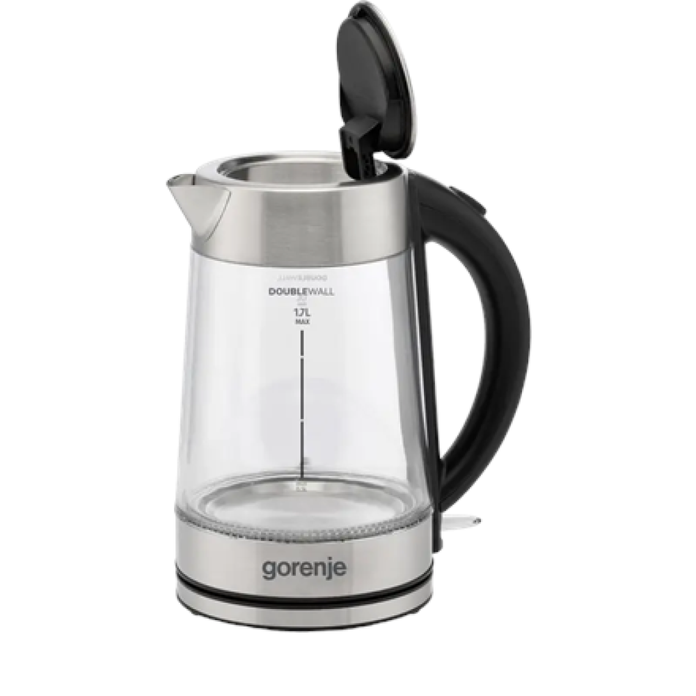 Gorenje Kettle , K17GDWII , 2200 W , Electric , 1.7 L , 360° rotational base , Stainless steel/Glass , Stainless steel/Transparent