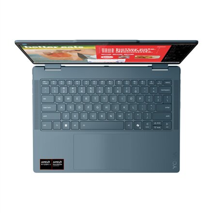 Lenovo- Yoga 7 2-in-1 14AKP10 AMD , Tidal Teal , 14 , OLED , Touchscreen , WUXGA , 1920 x 1200 pixels , Glossy , AMD Ryzen AI 5 , 340 , 16 GB , Soldered LPDDR5 , Solid-state drive capacity 512 GB , AMD Radeon 840M Graphics , Windows 11 Home , 802.11be , B