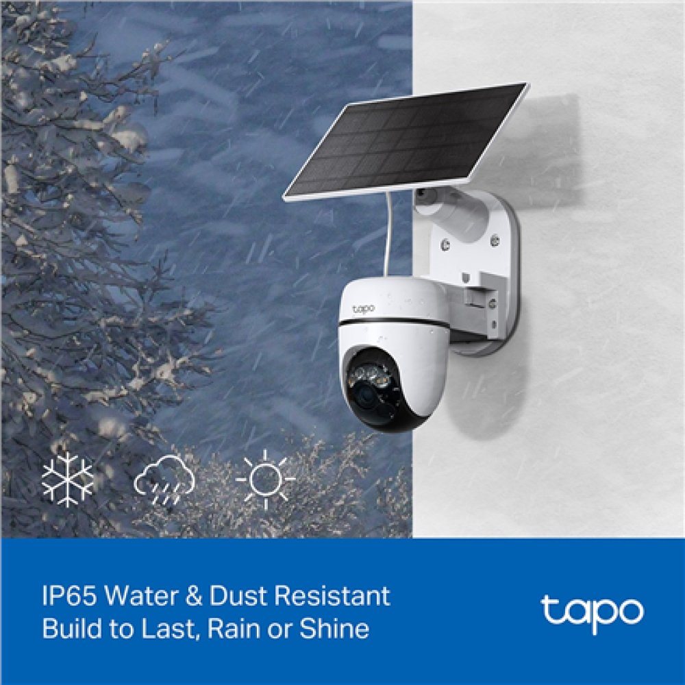 TP-LINK TC90 KIT , Solar-Powered Pan/Tilt Security Camera Kit , 3 MP , 4mm/F1.6 , MicroSD Card Up to 512 GB