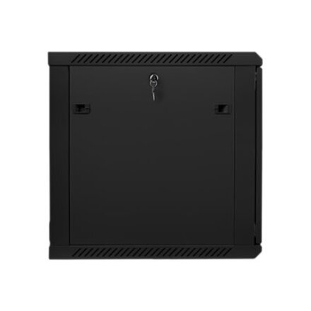 Lanberg , Rack cabinet 19 wall-mount 12U/600x600 (flat pack) with glass door , WF01-6612-10B , Black