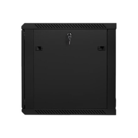 Lanberg , Rack cabinet 19 wall-mount 12U/600x600 (flat pack) with glass door , WF01-6612-10B , Black