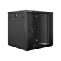 Lanberg , Rack cabinet 19 wall-mount 12U/600x600 (flat pack) with glass door , WF01-6612-10B , Black