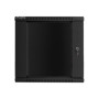 Lanberg , Rack cabinet 19 wall-mount 12U/600x600 (flat pack) with glass door , WF01-6612-10B , Black