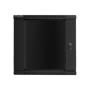 Lanberg , Rack cabinet 19 wall-mount 12U/600x600 (flat pack) with glass door , WF01-6612-10B , Black
