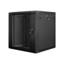 Lanberg , Rack cabinet 19 wall-mount 12U/600x600 (flat pack) with glass door , WF01-6612-10B , Black