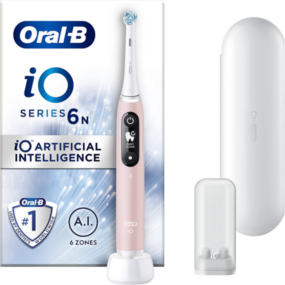 Oral-B Electric Toothbrush , iO Series 6 , Rechargeable , For adults , Number of brush heads included 1 , Number of teeth brushing modes 5 , Pink