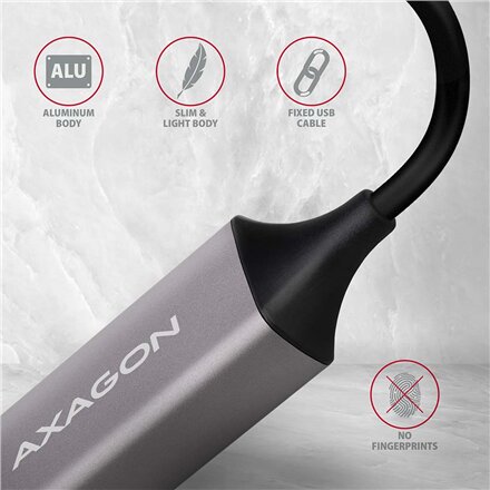 AXAGON ADE-TR Compact aluminum USB 3.2 Gen 1 Gigabit Ethernet 10/100/1000Mbit adapter with automatic installation