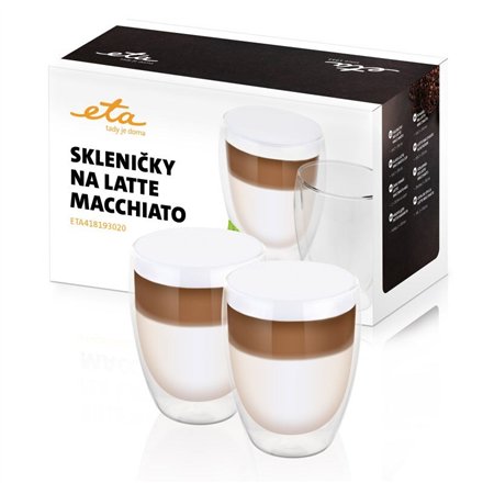 ETA , Latte Macchiato Glasses , ETA418193020 , For coffee , 2 pc(s) , Dishwasher proof