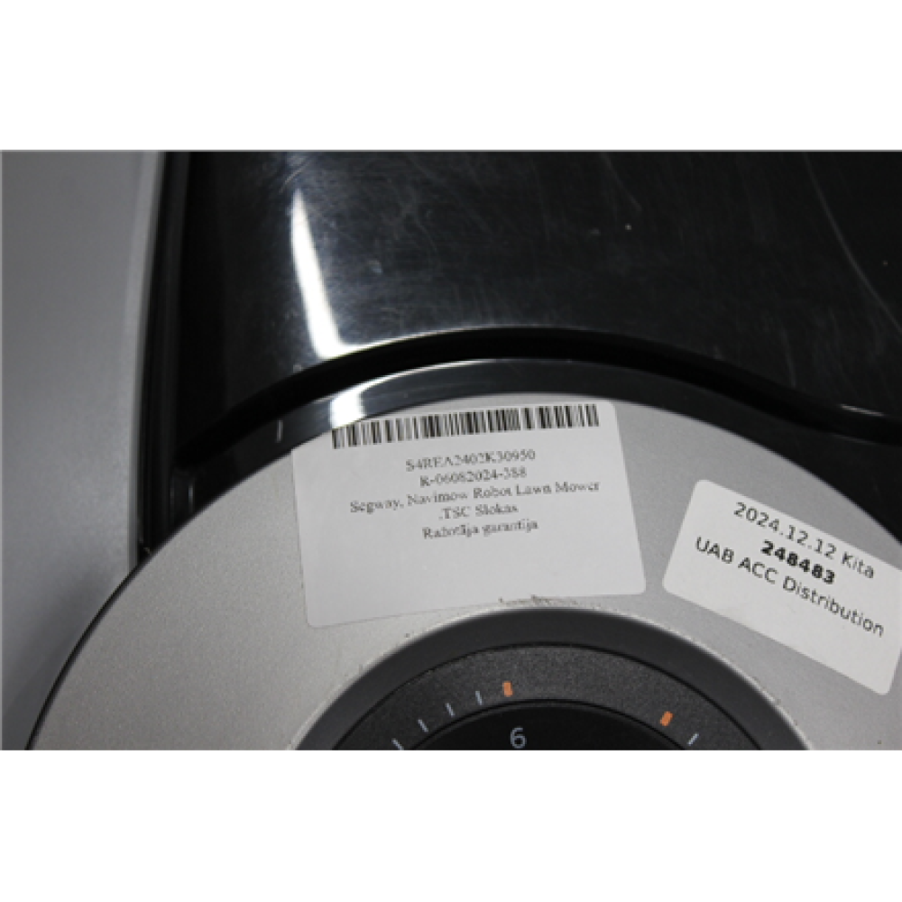 SALE OUT. Segway Navimow Robot Lawn Mower i105E , Segway , Navimow Robot Lawn Mower , i105E , Mowing Area 500 m² , Waterproof IPX6 , 58 dB , Charging station, antenna, antenna stand, power cord , NO ORIGINAL PACKAGING, DIRTY, SCRATCHED, REFURBISHED, MISSI