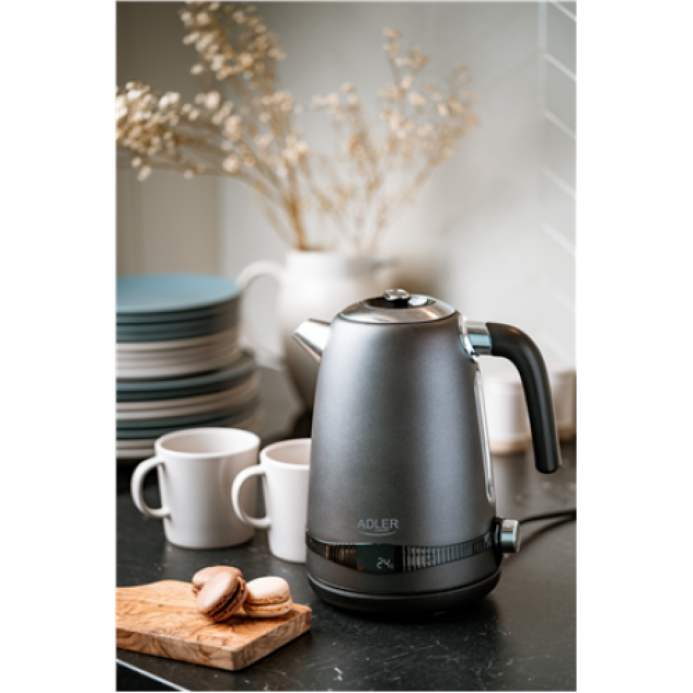 Adler Kettle , AD 1295g SS , Electric , 2200 W , 1.7 L , Stainless Steel , 360° rotational base , Grey
