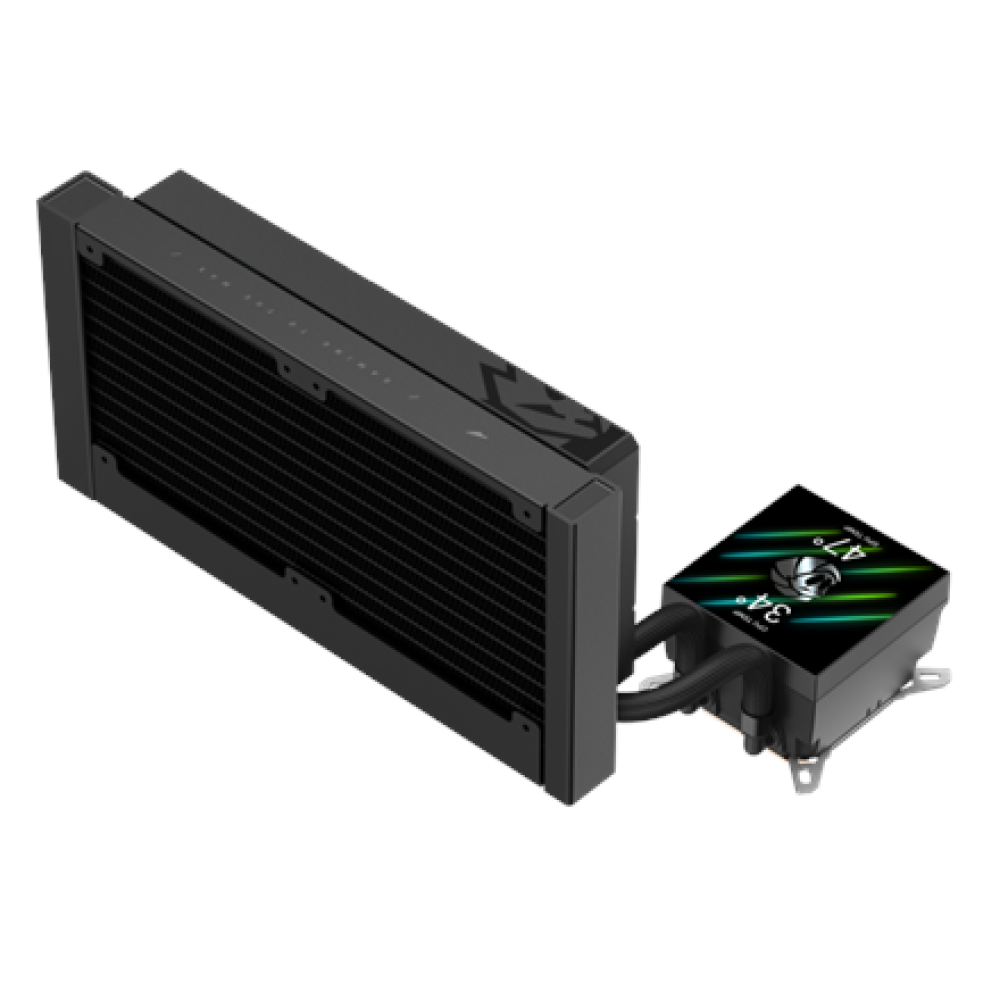 Gamemax CPU Liquid Cooler , GLACIER 240 LCD BK , Black