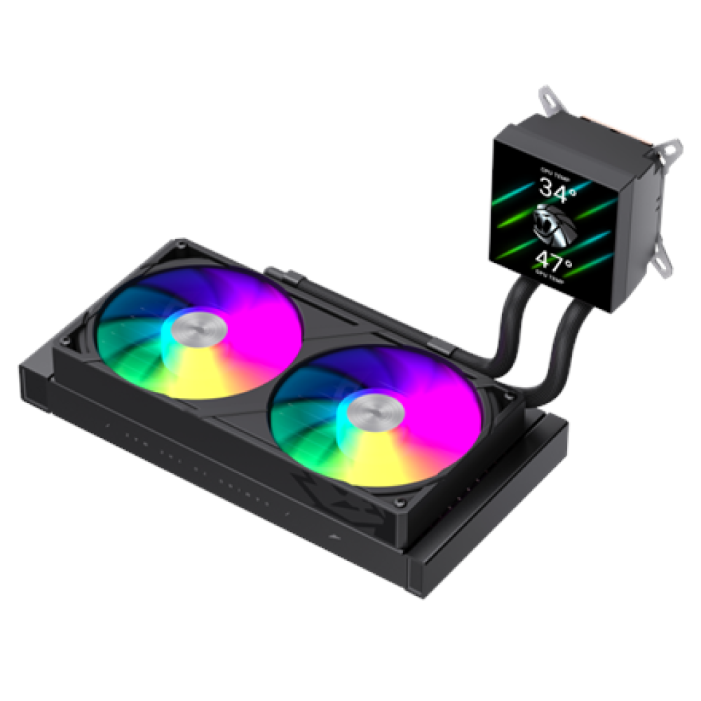 Gamemax CPU Liquid Cooler , GLACIER 240 LCD BK , Black