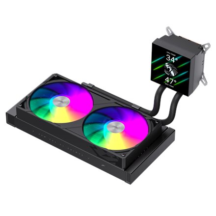 Gamemax CPU Liquid Cooler , GLACIER 240 LCD BK , Black