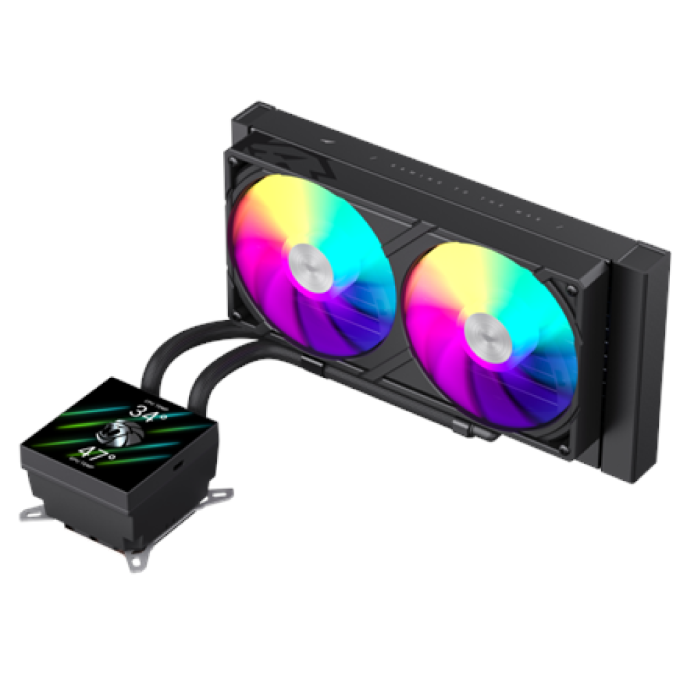 Gamemax CPU Liquid Cooler , GLACIER 240 LCD BK , Black
