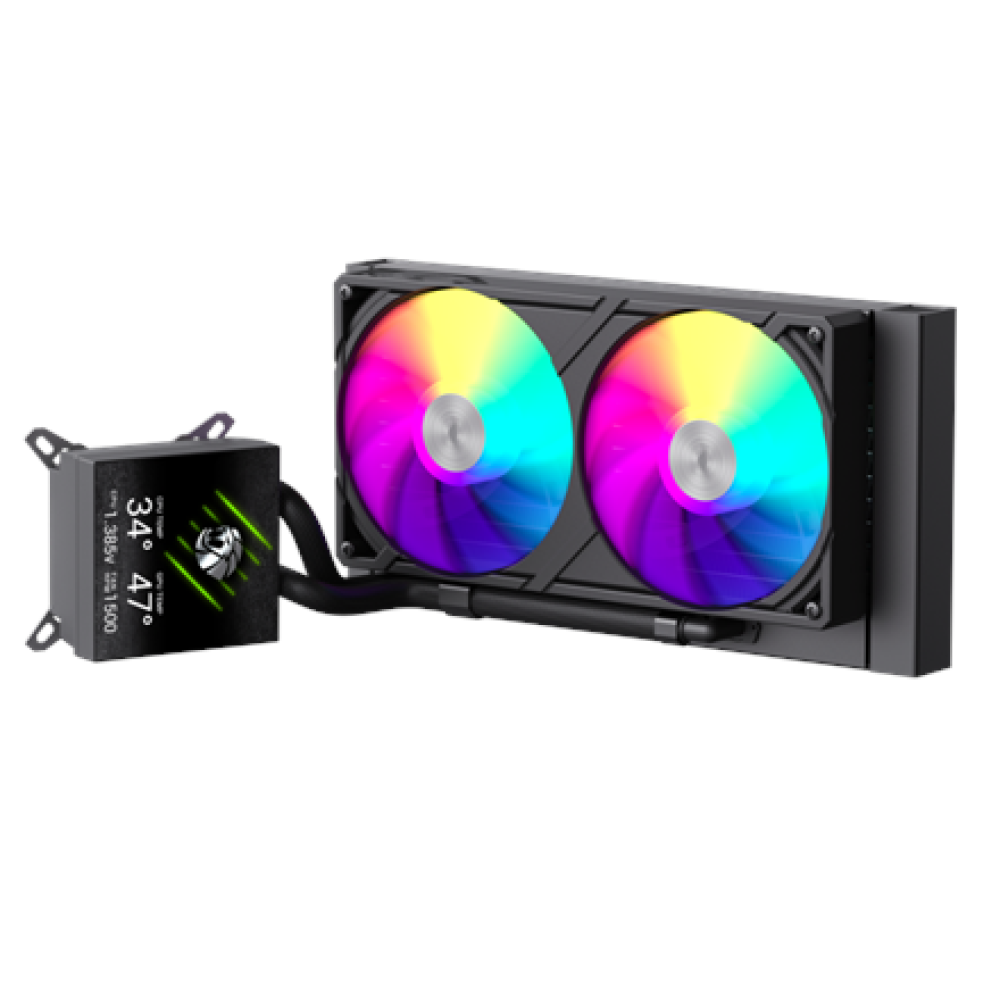 Gamemax CPU Liquid Cooler , GLACIER 240 LCD BK , Black