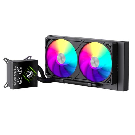 Gamemax CPU Liquid Cooler , GLACIER 240 LCD BK , Black