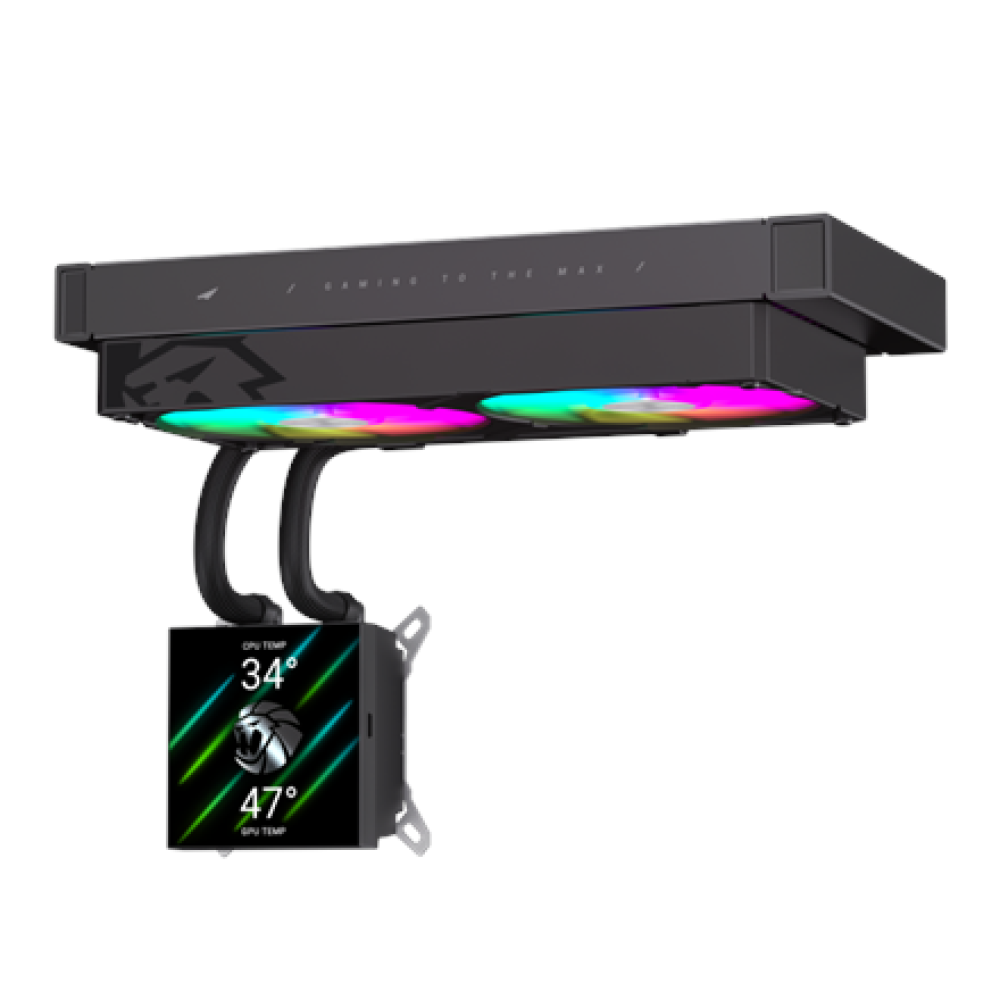 Gamemax CPU Liquid Cooler , GLACIER 240 LCD BK , Black