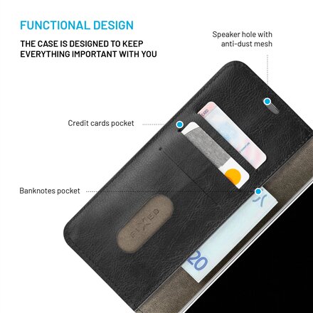 Fixed Opus , Back cover , Honor , Magic 8 Pro 5G , Synthetic leather , Black