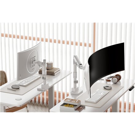 Digitus Desk Mount , DA-90476 Single Monitor Mount , Height, tilt, pivot, rotation, depth , 57 , Maximum weight (capacity) 27 kg , White