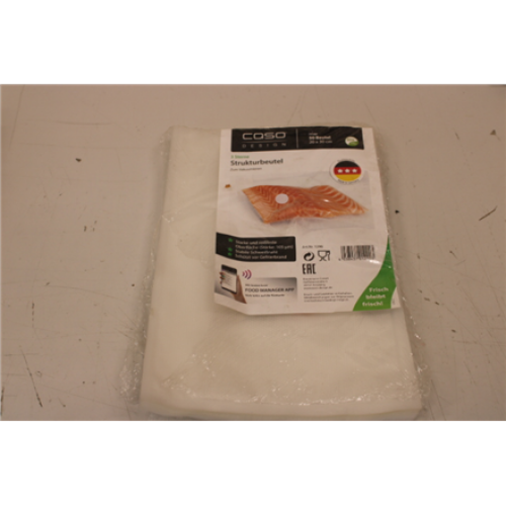 SALE OUT. Caso , 01290 , Structured bags for Vacuum sealing , 50 bags , Dimensions (W x L) 20 x 30 cm , DAMAGED PACKAGING, MISSING 3 BAGS