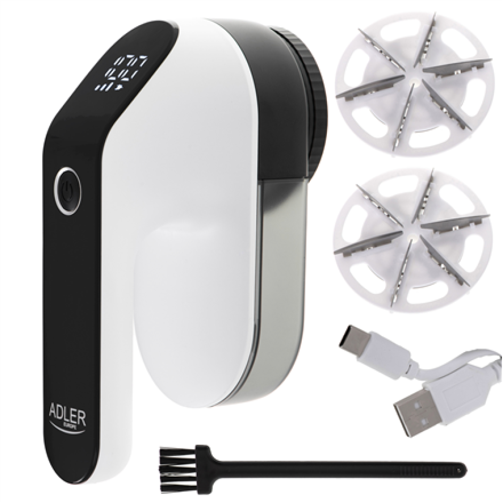 Adler , Lint remover LCD , AD 9618 , White/Black , Rechargeable battery