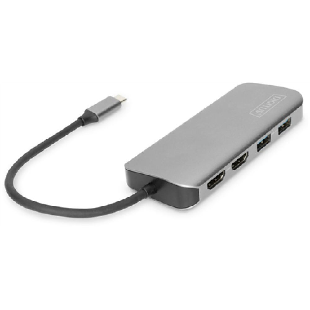 SALE OUT. , Digitus , USB-C Universal Docking Station, 8 Port , Dock , Ethernet LAN (RJ-45) ports 1 , USB 3.0 (3.1 Gen 1) Type-C ports quantity 1 , USB 3.0 (3.1 Gen 1) ports quantity 2 , HDMI ports quantity 1 , Ethernet LAN , DAMAGED PACKAGING
