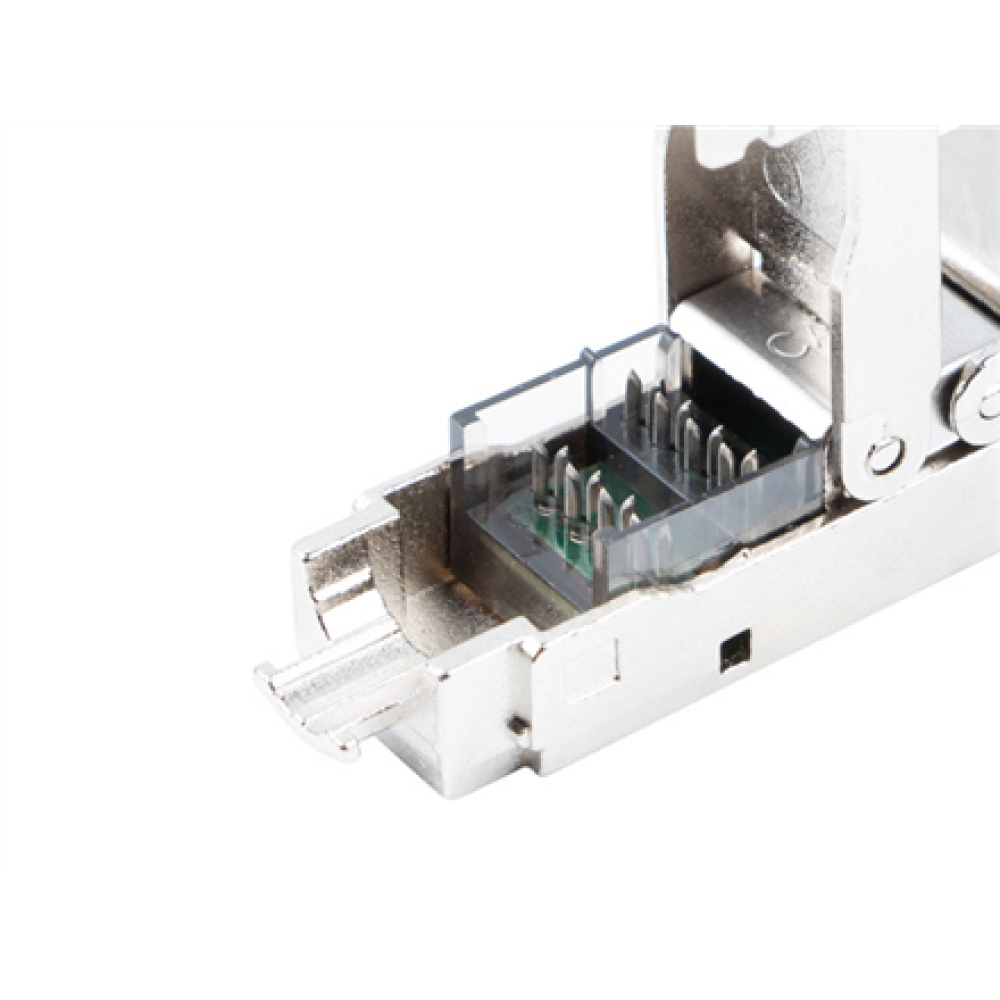 Lanberg , 2X RJ45 CAT6A FTP Plug 8P8C Tool-less Adapter , PL2SA-6000TL , Silver/Transparent