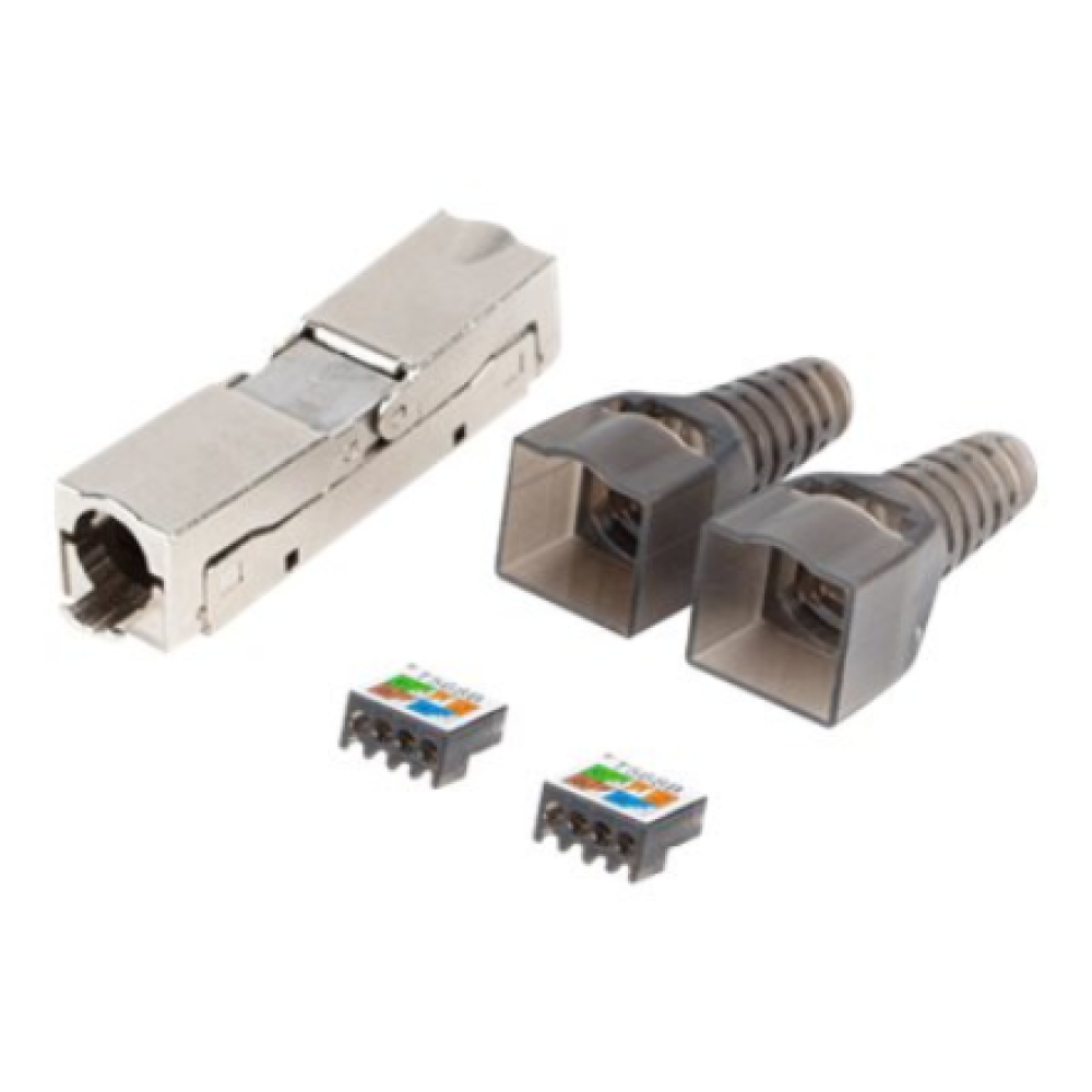 Lanberg , 2X RJ45 CAT6A FTP Plug 8P8C Tool-less Adapter , PL2SA-6000TL , Silver/Transparent