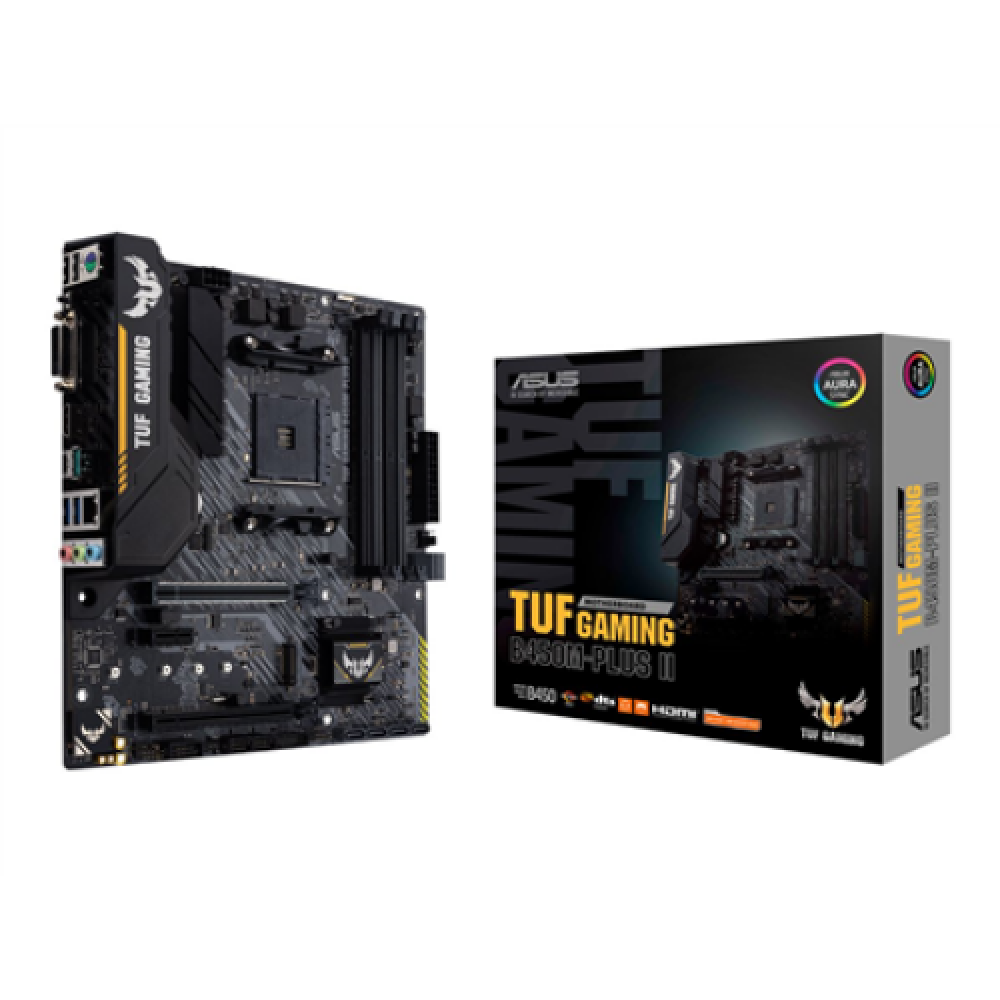 Asus , TUF GAMING B450M-PLUS II , Processor family AMD , Processor socket AM4 , DDR4 , Memory slots 4 , Number of SATA connectors 6 x SATA III , Chipset AMD B , Micro ATX