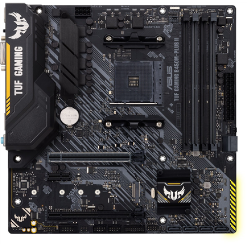 Asus , TUF GAMING B450M-PLUS II , Processor family AMD , Processor socket AM4 , DDR4 , Memory slots 4 , Number of SATA connectors 6 x SATA III , Chipset AMD B , Micro ATX