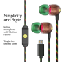Marley Wired Earbuds , Smile Jamaica , Built-in microphone , USB Type-C , Rasta