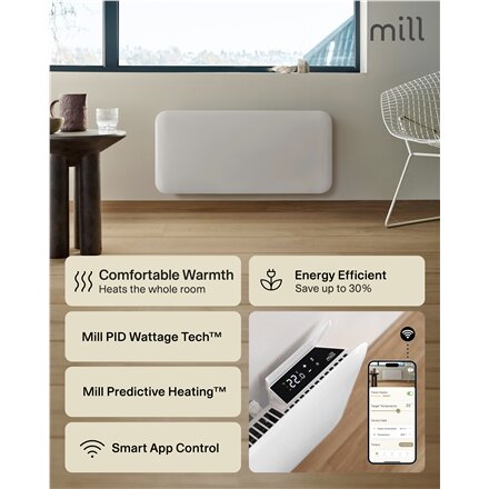 Mill Invisible Smart WiFi Heater , PA700WIFI4 , Panel Heater , 700 W , Suitable for rooms up to 9-12 m² , White , IPX4