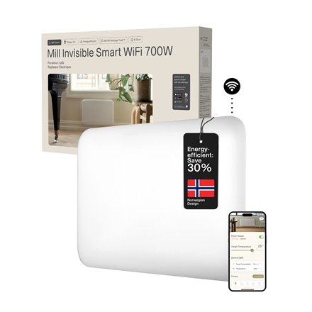 Mill Invisible Smart WiFi Heater , PA700WIFI4 , Panel Heater , 700 W , Suitable for rooms up to 9-12 m² , White , IPX4