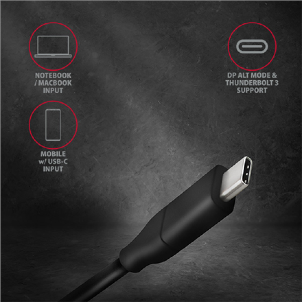 AXAGON Active cable , USB-C to DisplayPort , 1.8 m
