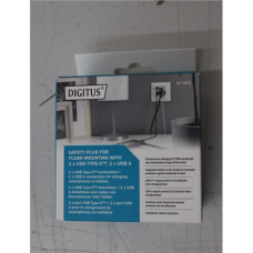 SALE OUT. DIGITUS Safety Plug for Flush Mounting with 1 x USB Type-C, 1 x USB A , Digitus , Safety Plug for Flush Mounting with 1 x USB Type-C, 1 x USB A , DAMAGED PACKAGING, UNPACKED, USED
