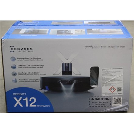 SALE OUT. Ecovacs DEEBOT X12 OmniCyclone Vacuum cleaner, Robot, Wet&Dry, TruEdge 3.0, AIVI 3D 3.0, Gray , Ecovacs Robot Vacuum Cleaner , DEEBOT X12 OmniCyclone , Wet&Dry , Li-Ion , 4000 mAh , Dust capacity 0.25 L , 22000 Pa , Gray , DAMAGED PACKAG