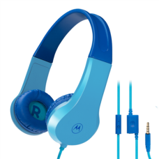 Motorola , Kids Wired Headphones , Moto JR200 , Over-Ear Built-in microphone , Over-Ear , 3.5 mm plug , Blue