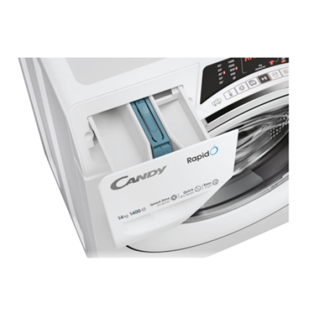 Candy , Washing Machine , RO14146DWMCT/1-S , Energy efficiency class A , Front loading , Washing capacity 14 kg , 1400 RPM , Depth 67 cm , Width 60 cm , Display , TFT , Steam function , Wi-Fi